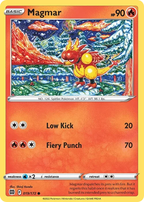 Magmar 019 Pokemon card from Brilliant Stars set