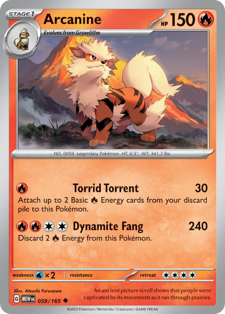 Arcanine 059 Pokémon card