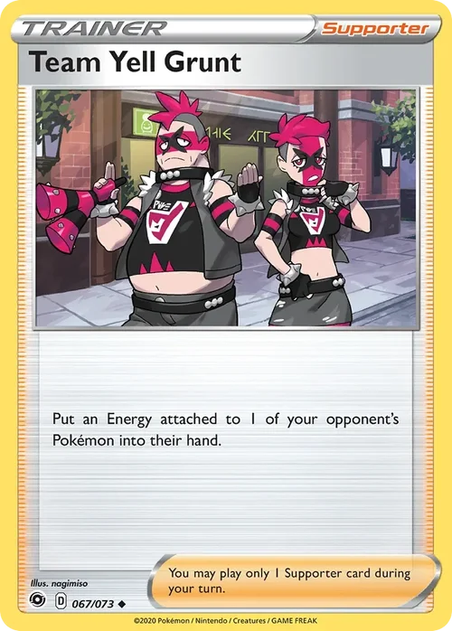Team Yell Grunt 67 Pokemon card from Champion's Path set
