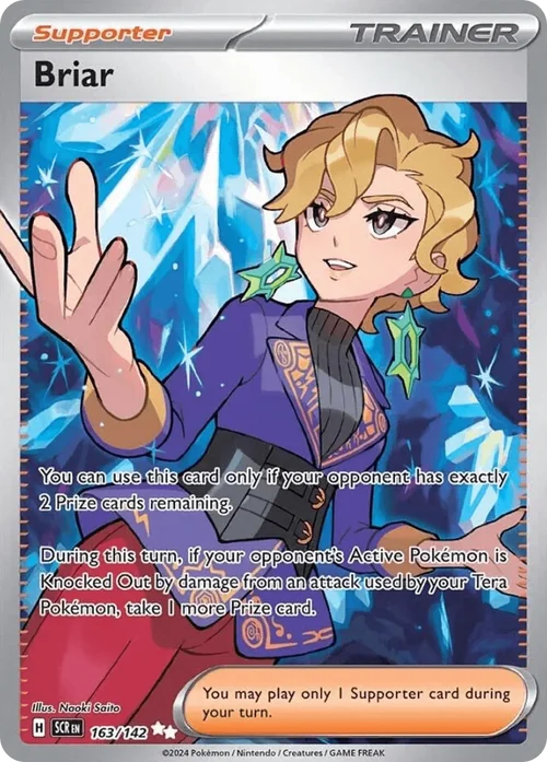 Briar 163 Pokemon card from Stellar Crown set