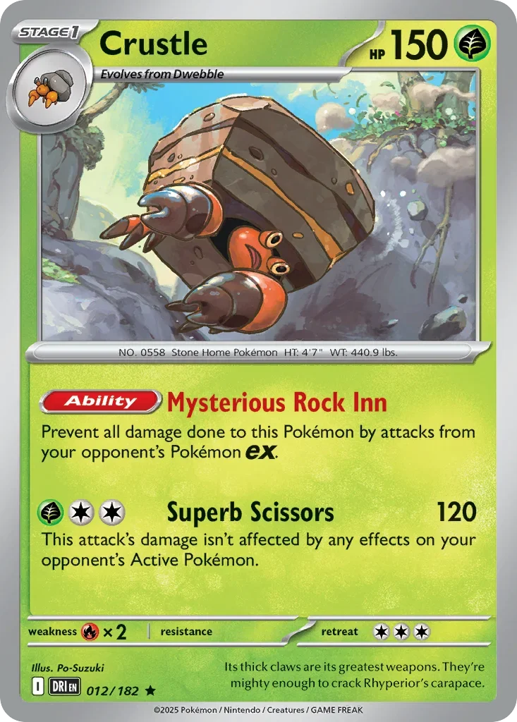 Crustle 12 Pokemon card from Destined Rivals set