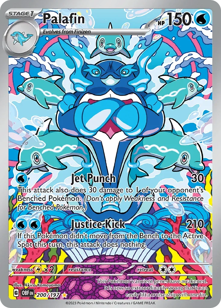 Palafin 200 Pokémon card from Obsidian Flames set