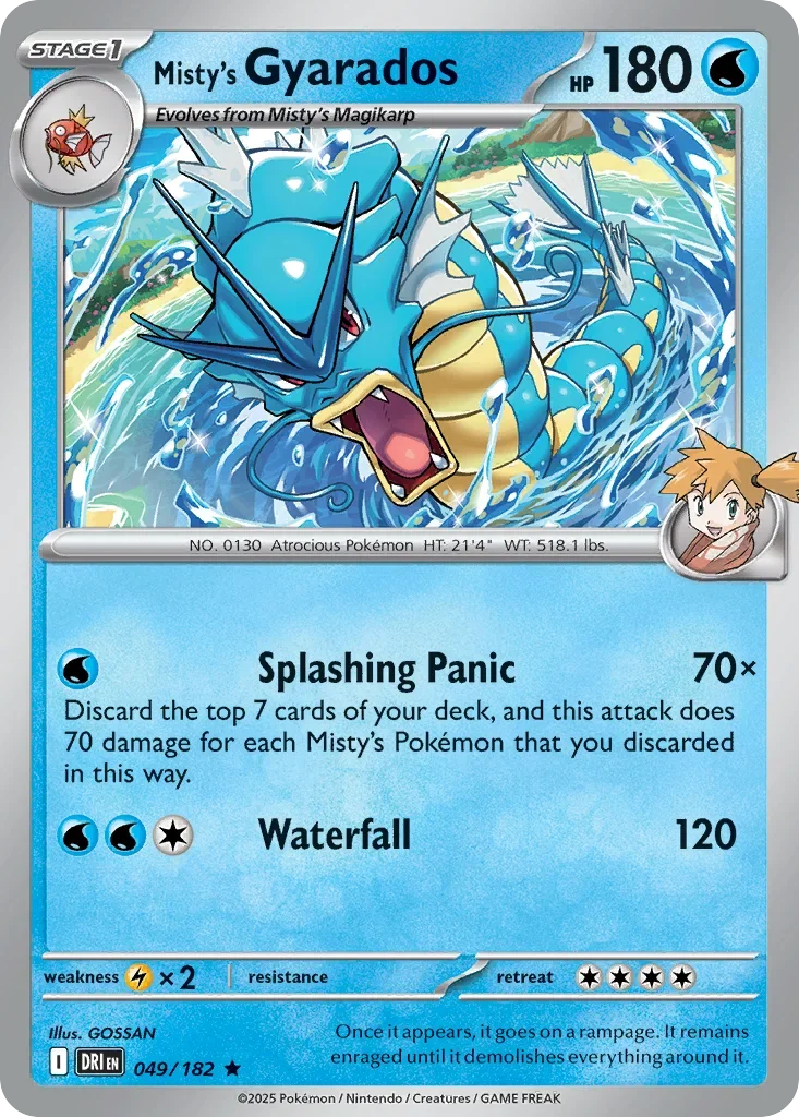 Misty's Gyarados 49 Pokemon card from Destined Rivals set