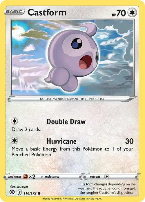 Castform 116 Pokemon card from Brilliant Stars set