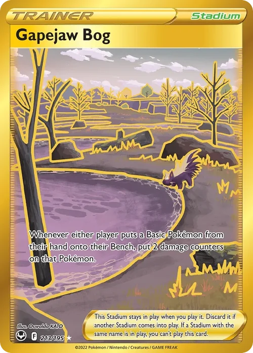 Gapejaw Bog 213 Pokemon card from Silver Tempest set