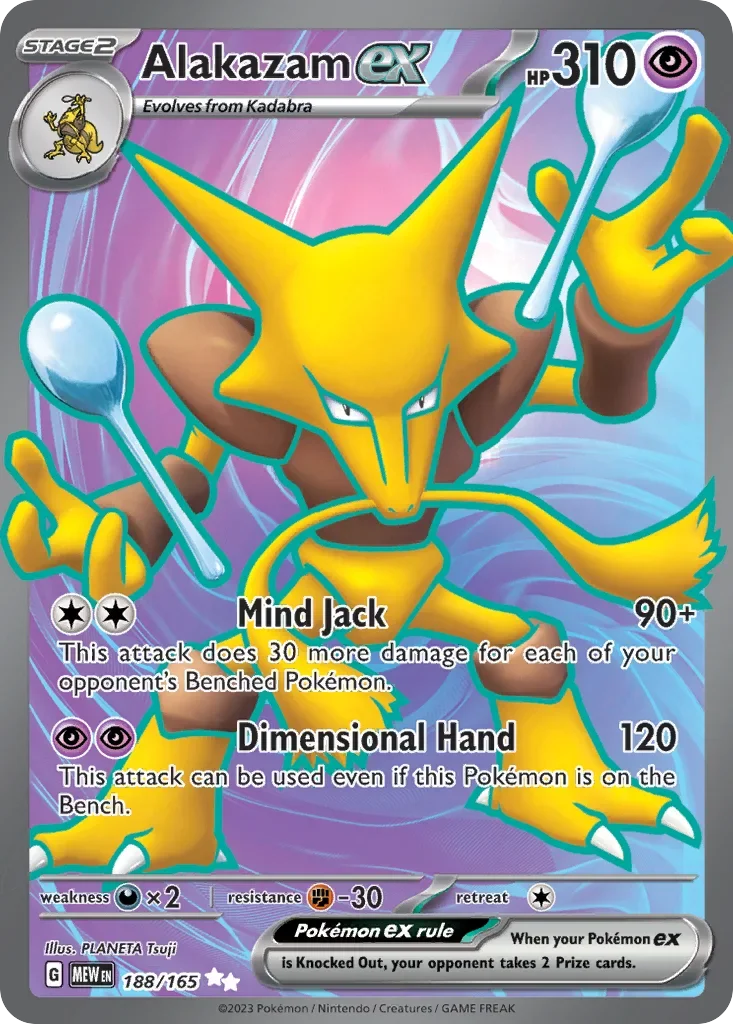 Alakazam ex 188 Pokémon card