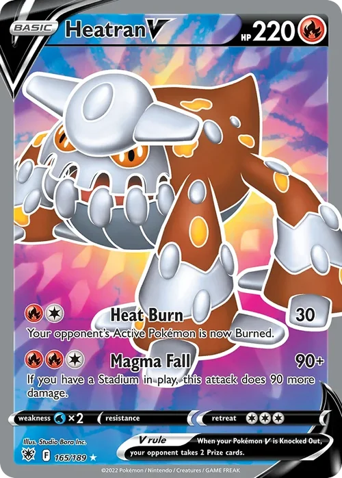 Heatran V 165 Pokémon card from Astral Radiance set