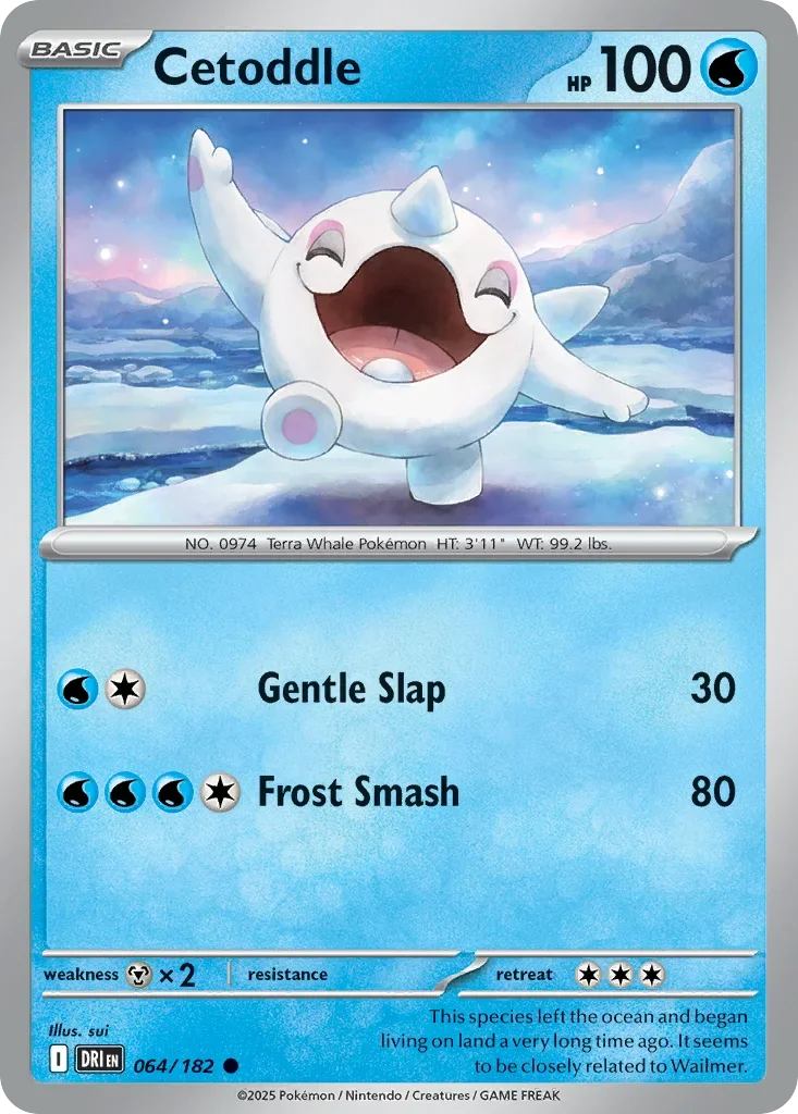 Cetoddle 64 Pokemon card from Destined Rivals set