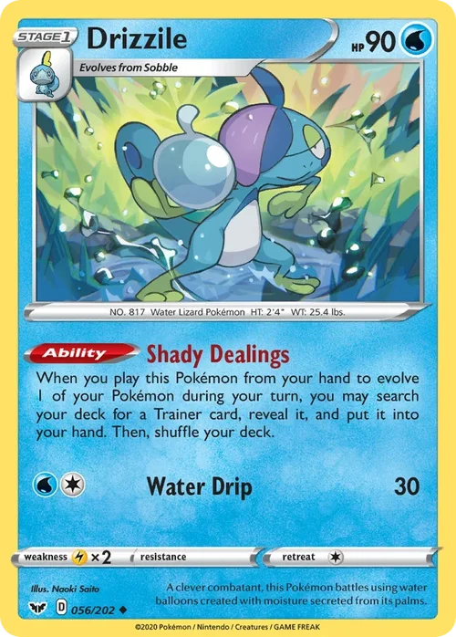 Drizzile 56 Pokemon card from Sword & Shield set