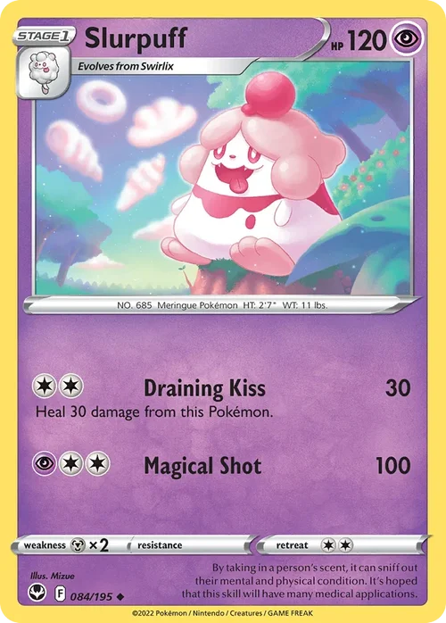 Slurpuff 84 Pokemon card from Silver Tempest set