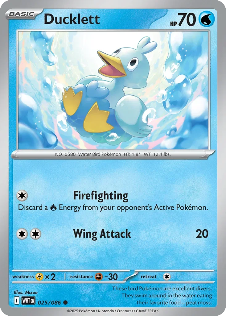 Ducklett 25 Pokemon card from White Flare set