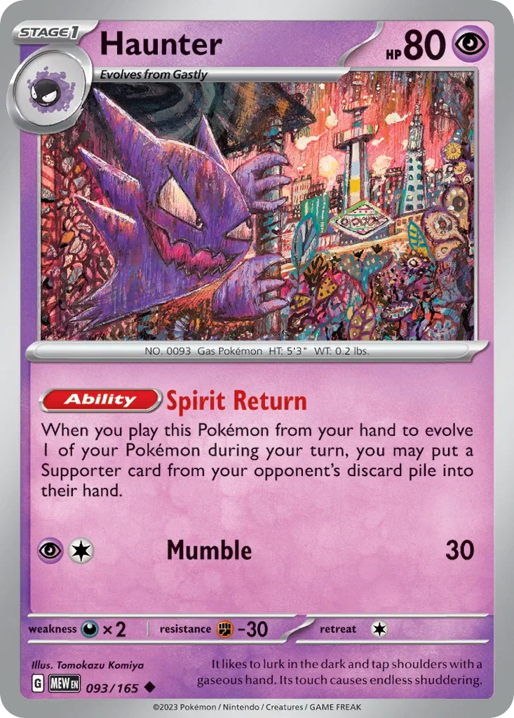 Haunter 093 Pokémon card