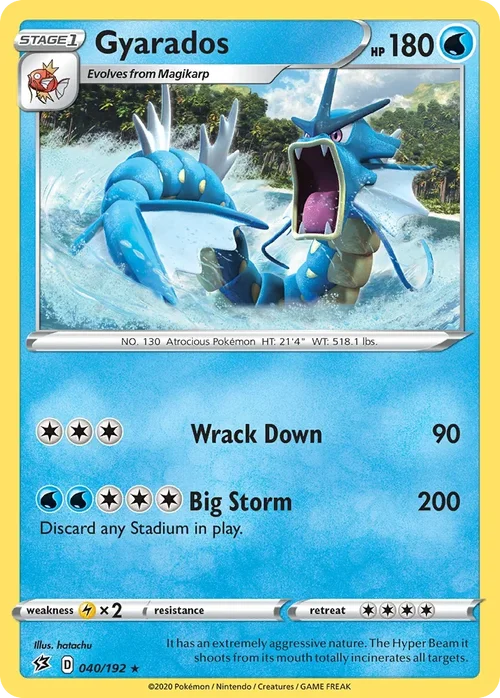 Gyarados 40 Pokemon card from Rebel Clash set