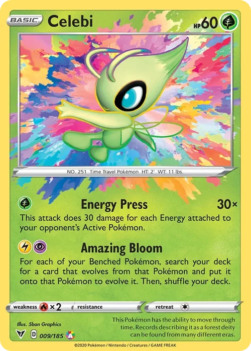 Celebi 9 Pokemon card from Vivid Voltage set