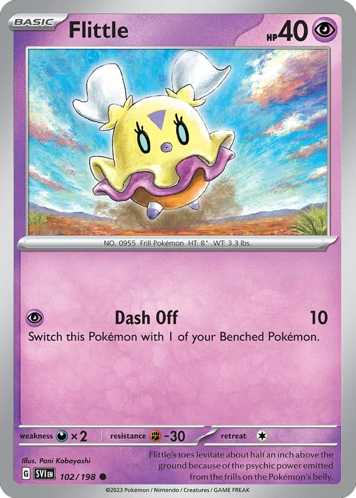 Flittle 102 Pokemon card from Scarlet & Violet set