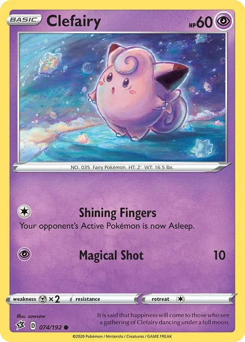 Clefairy 74 Pokemon card from Rebel Clash set