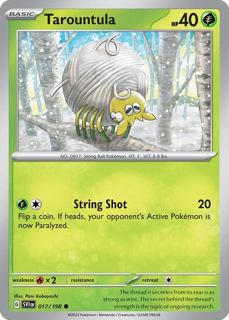 Tarountula 17 Pokemon card from Scarlet & Violet set