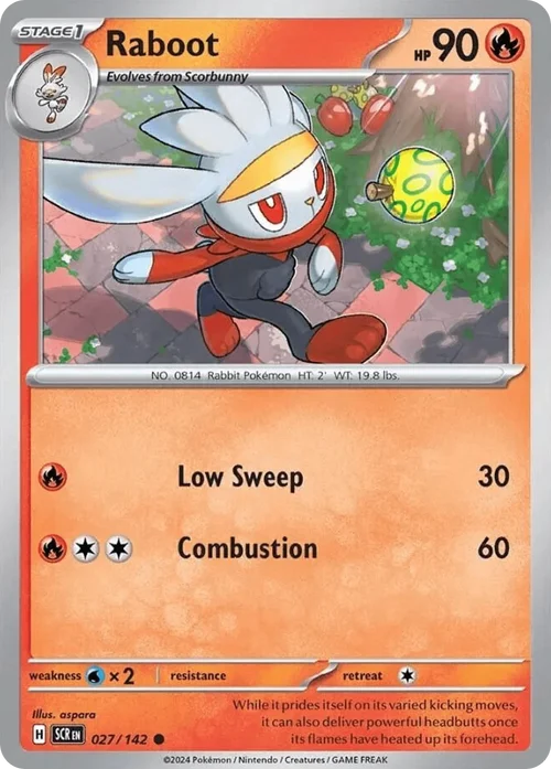 Raboot 27 Pokemon card from Stellar Crown set