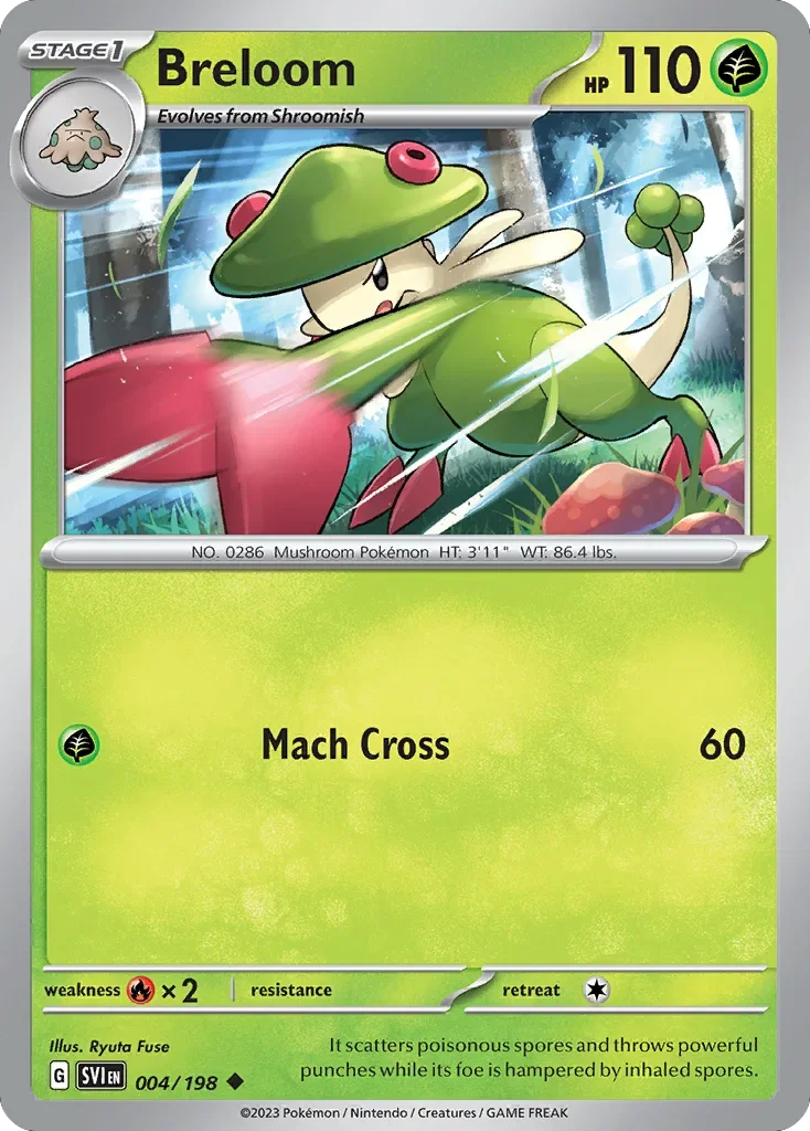 Breloom 4 Pokemon card from Scarlet & Violet set