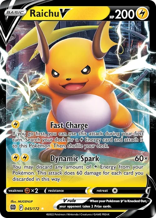 Raichu V 045 Pokemon card from Brilliant Stars set