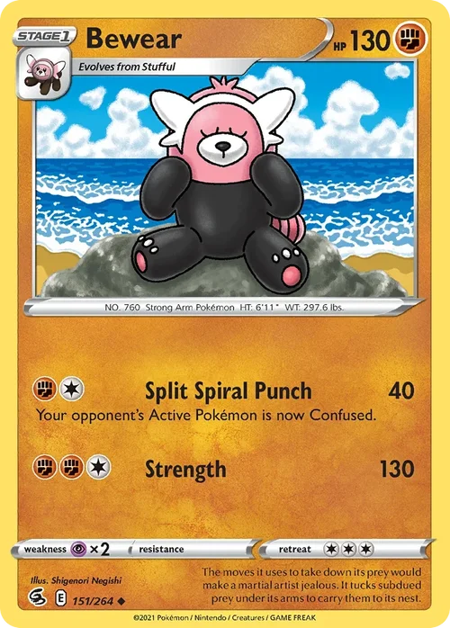 Bewear 151 Pokemon card from Fusion Strike set