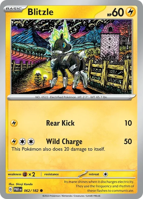 Blitzle 62 Pokemon card from Paradox Rift set