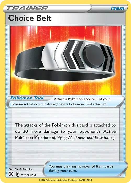 Choice Belt 135 Pokemon card from Brilliant Stars set