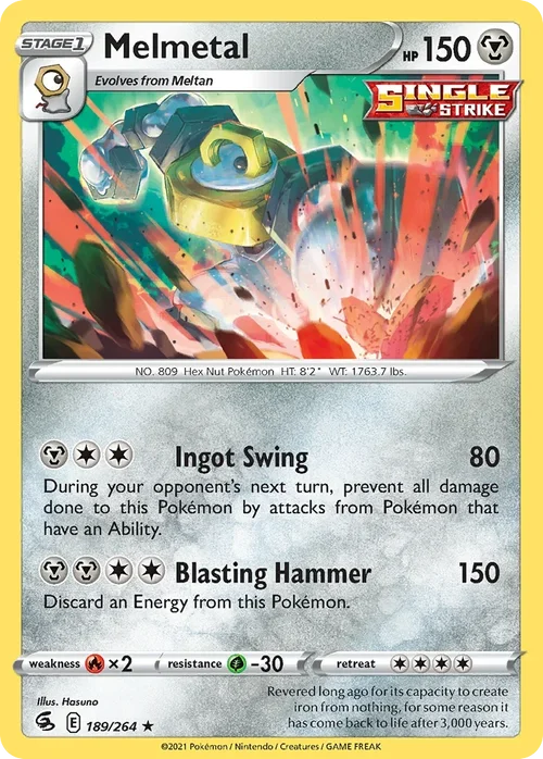 Melmetal 189 Pokemon card from Fusion Strike set