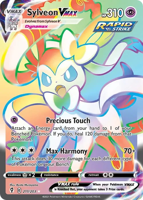Sylveon VMAX 211 Pokemon card from Evolving Skies set