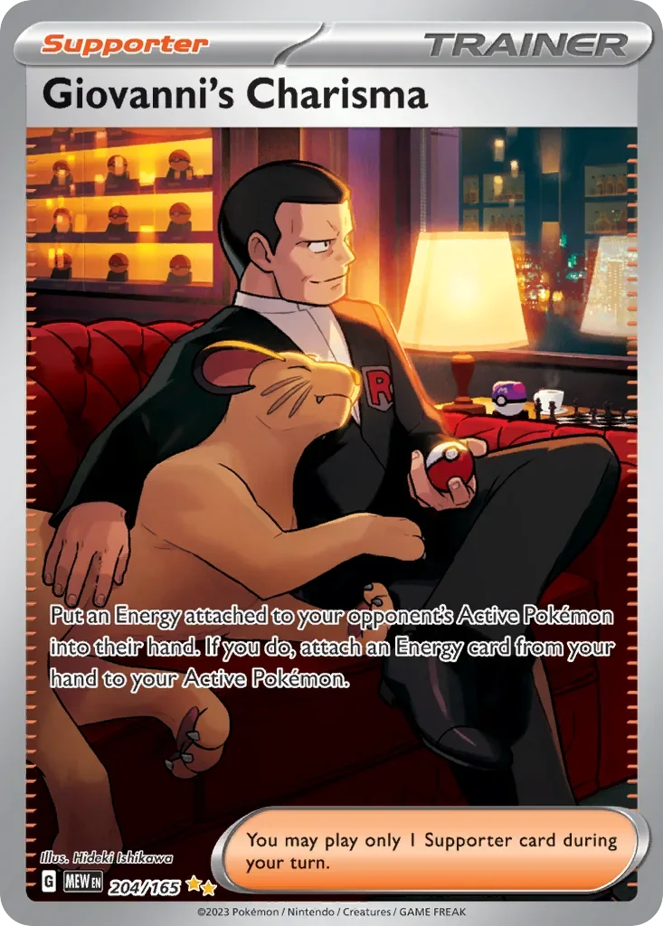 Giovanni's Charisma 204 Pokémon card