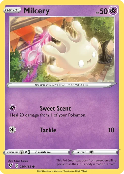 Milcery 80 Pokemon card from Vivid Voltage set