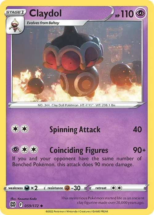Claydol 059 Pokemon card from Brilliant Stars set