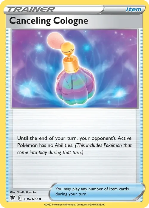 Canceling Cologne 136 Pokémon card from Astral Radiance set