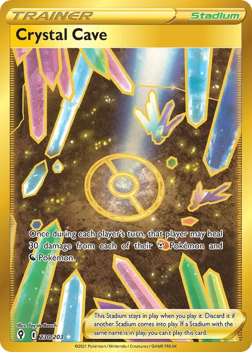 230/203 from Evolving Skies Gold Secret Rare Trainer Card
