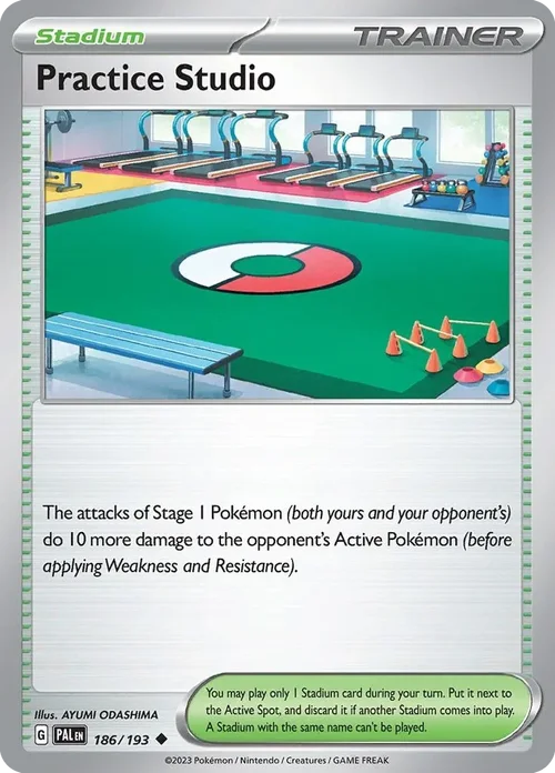 Practice Studio 186 Pokemon card from Paldea Evolved set
