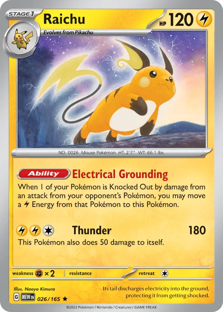 Raichu 026 Pokémon card