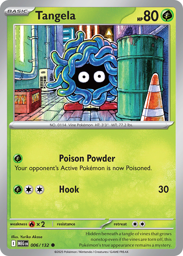 Tangela 6 Pokemon card from Mega Evolution set