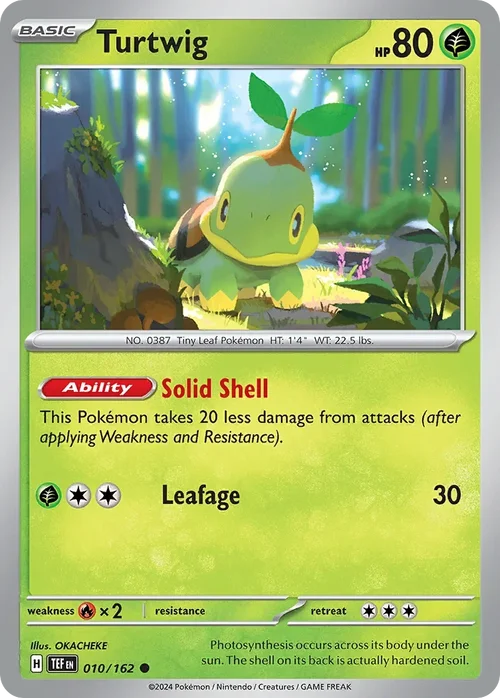 Turtwig 10 Pokemon card from Temporal Forces set