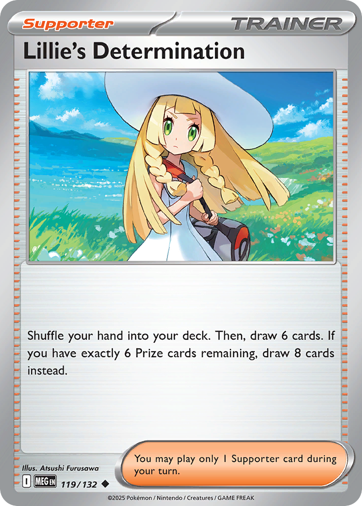 Lillie's Determination 119 Pokemon card from Mega Evolution set