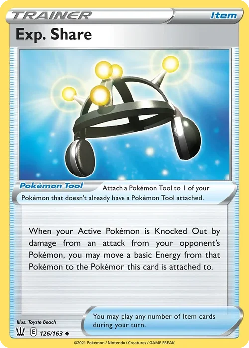 Exp. Share 126 Pokemon card from Battle Styles set