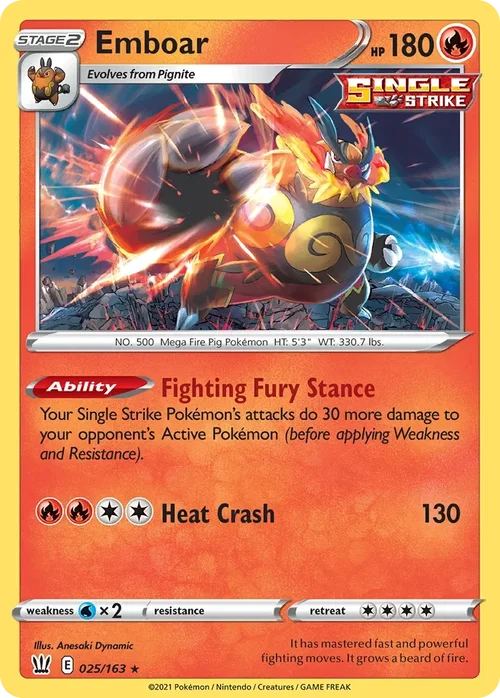 025/163 from Battle Styles Holo Rare Pokemon Card