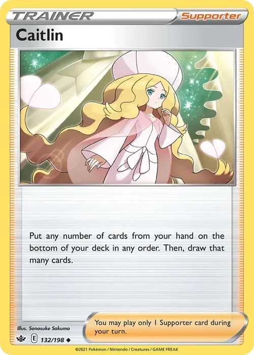 Caitlin 132 Pokemon card from Chilling Reign set