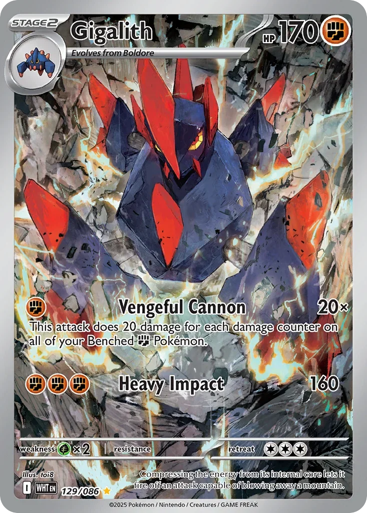 Gigalith 129 Pokemon card from White Flare set