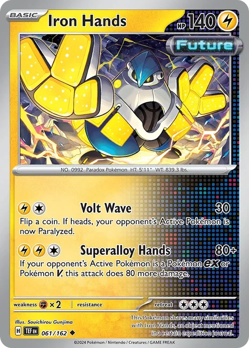 Iron Hands 61 Pokemon card from Temporal Forces set