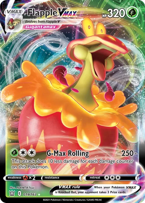 Flapple VMAX 19 Pokemon card from Battle Styles set