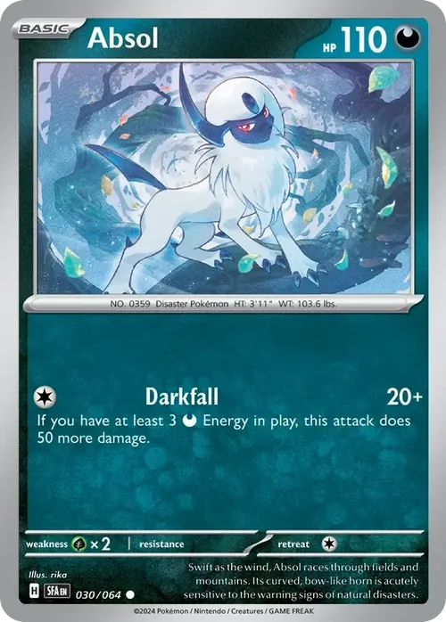 Absol 30 Pokemon card from Shrouded Fable set