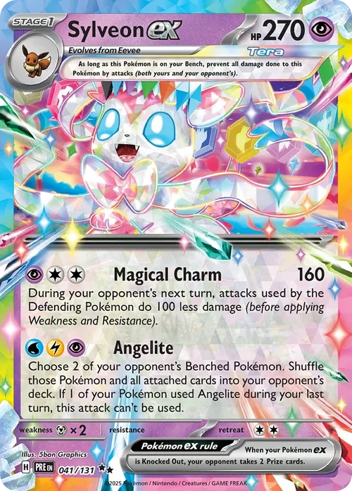 Sylveon ex 41 Pokemon card from Prismatic Evolutions set