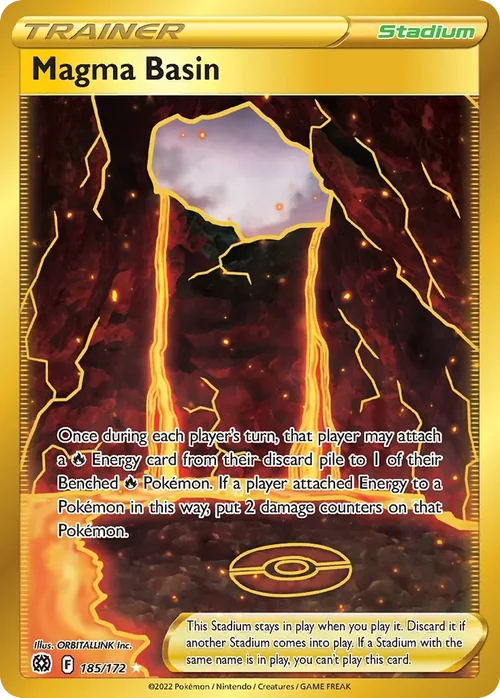Magma Basin 185 Pokemon card from Brilliant Stars set