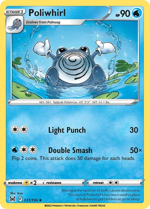 Poliwhirl 31 Pokemon card from Lost Origin set