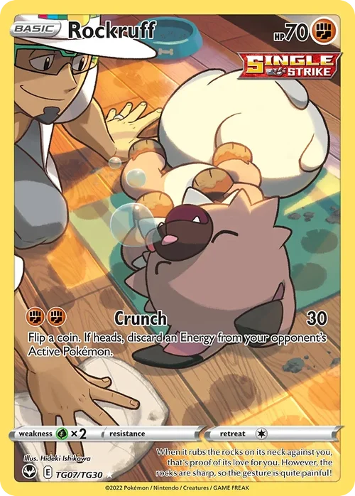 Rockruff TG07 Pokemon card from Silver Tempest set